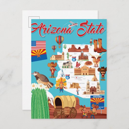 Carte de dessin de l'Arizona (Devant / Derrière)