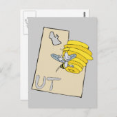 Carte de dessin de l'Utah UT avec dessin animé de  (Devant / Derrière)