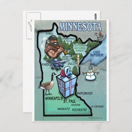 Carte de dessin du Minnesota (Devant / Derrière)