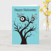Carte De dessin étrange d'encre de Halloween de monstre (Fleur jaune)