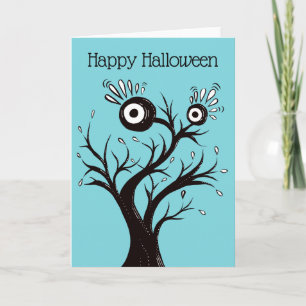 Carte De dessin étrange d'encre de Halloween de monstre