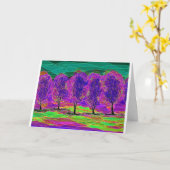 carte de dessin informatique Arbres Violets (Fleur jaune)