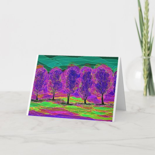 carte de dessin informatique Arbres Violets (Devant)
