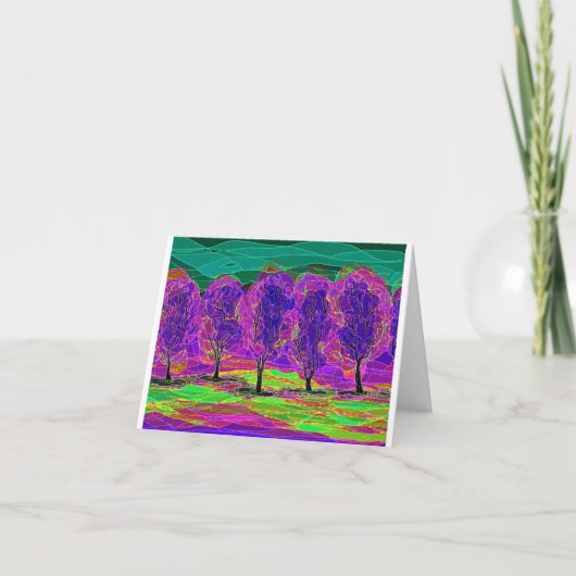 carte de dessin informatique Arbres Violets (Devant)