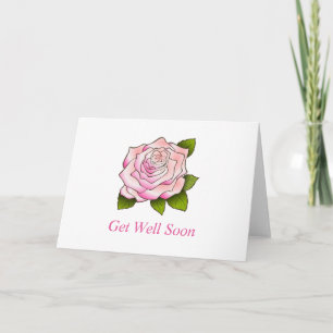 Carte de dessin rose vintage Obtenez bientôt de bi