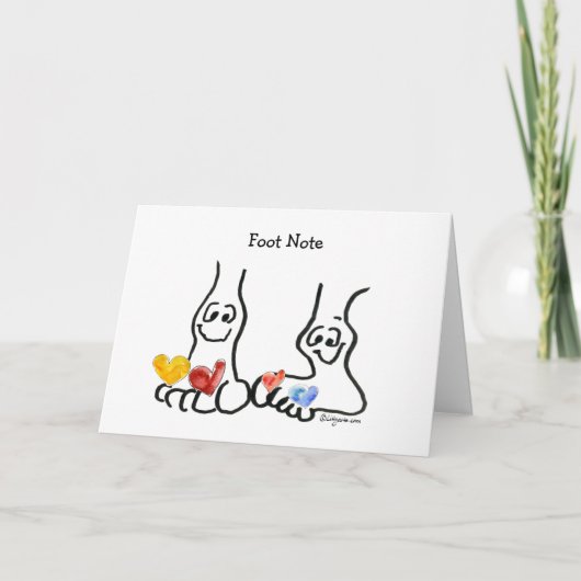 Carte de dessin Valentine Foot Note (Devant)