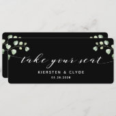 Carte de dessus de table en verdure de calligraphi (Devant / Derrière)