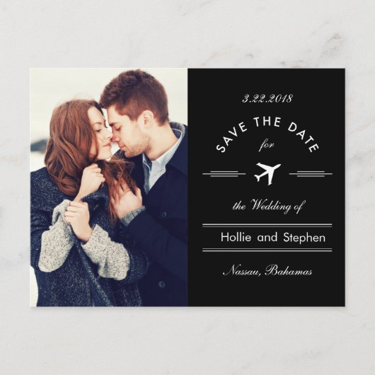 Carte de Destination de Mariage avec Date (Devant)