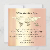 Carte de destination mondiale Globe Mariage nuptia (Recto)