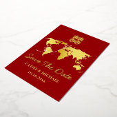 Carte de destination rouge mariage chinois, date à (Rotation)