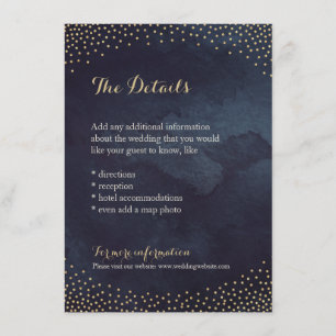 Carte de détail de la nuit glam moderne faux or pa