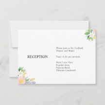 Carte de détail de réception - Floral minimal clas