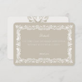 Carte de détail d'insertion d'invitation en carrea (Devant / Derrière)