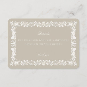 Carte de détail d'insertion pour invitation en car