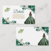 Carte de détail Emerald Green Quinceañera (Devant / Derrière)