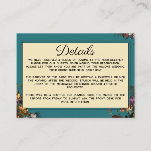 Carte de détail Mariage à bijou maximaliste (Devant)