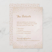 Carte de détail rose doré glamour moderne (Devant / Derrière)