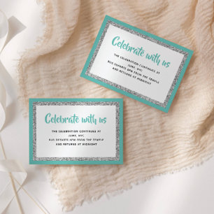Carte de détail Turquoise et Silver Bat mitzvah Gl