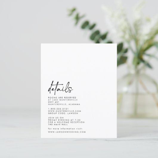 Carte de détails (Debout devant)