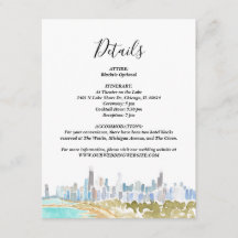 Carte de détails aquarelle de la skyline classique