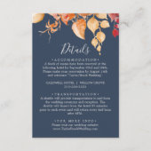 Carte de détails bleu marine de feuilles d'automne (Devant)