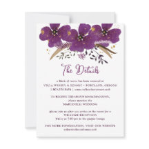 Carte de détails Chic Purple Aquarelle
