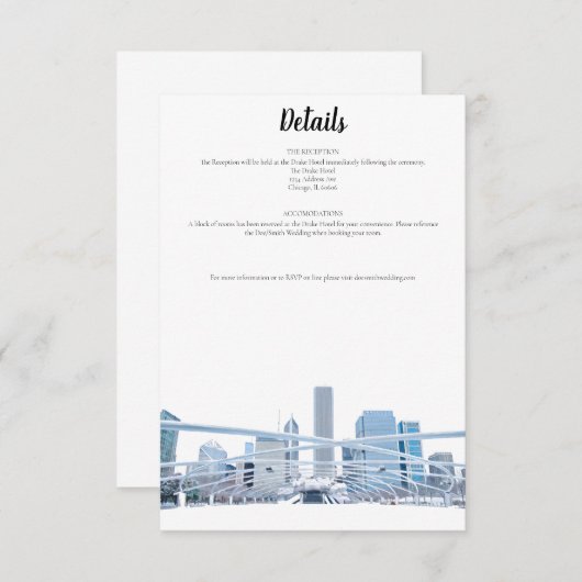 Carte de détails Chicago (Devant / Derrière)