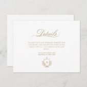 Carte de détails Classic Luxe Gold et White Monogr (Devant / Derrière)