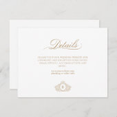 Carte de détails Classic Luxe Gold et White Monogr (Devant / Derrière)