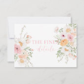 Carte de détails de Baby Shower Millie Floral (Dos)