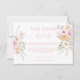 Carte de détails de Baby Shower Millie Floral