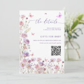 Carte de détails de Baby Shower Petite Papillon  (Debout devant)