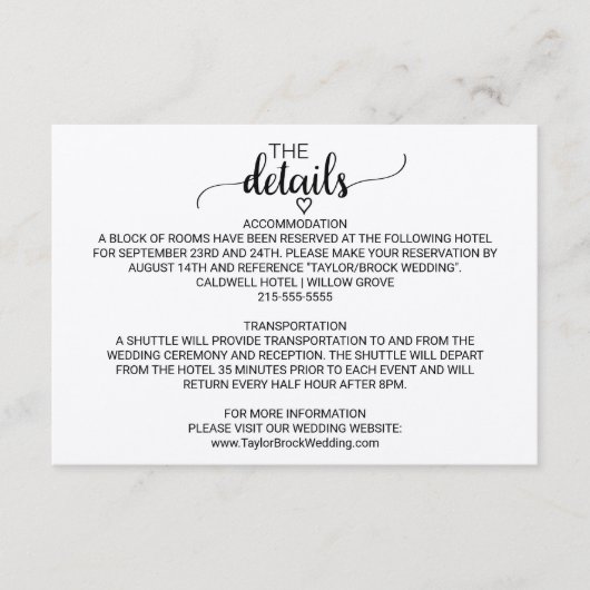 Carte de détails de calligraphie Kraft simple (Devant)