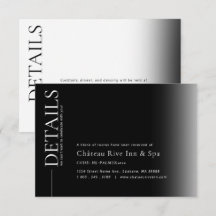 Carte de détails de clôture en dégradé noir et bla