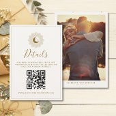 Carte de détails de code QR intemporelle Sun et Mo