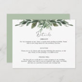 Carte de détails de feuillage pour enveloppe (Devant / Derrière)