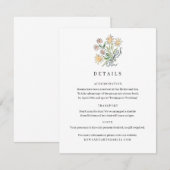 Carte de détails de fleurs sauvages avec ruban (Devant / Derrière)