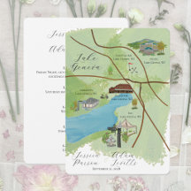 Carte de détails de la carte du week-end de mariag