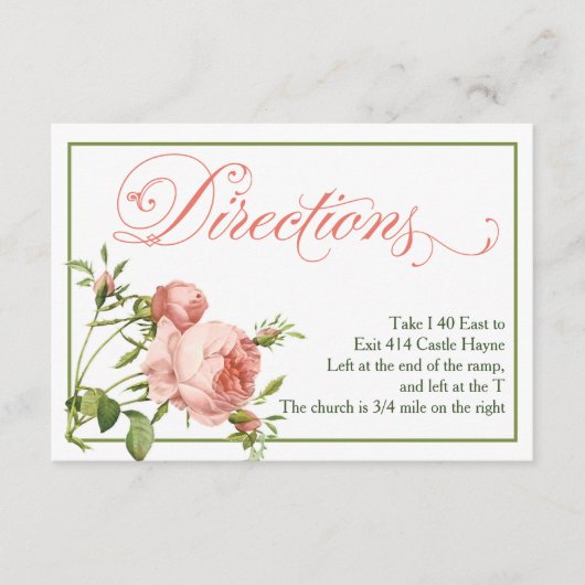 Carte de détails de la direction du Mariage Rose d (Devant)