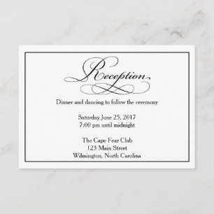 Carte de détails de la réception de mariage