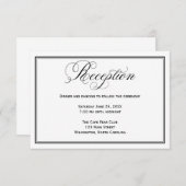 Carte de détails de la réception de mariage noir e (Devant / Derrière)