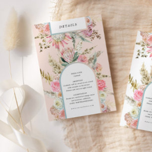 Carte de détails de la réception Tropical Bohemian