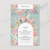 Carte de détails de la réception Turquoise de Bohê (Devant)