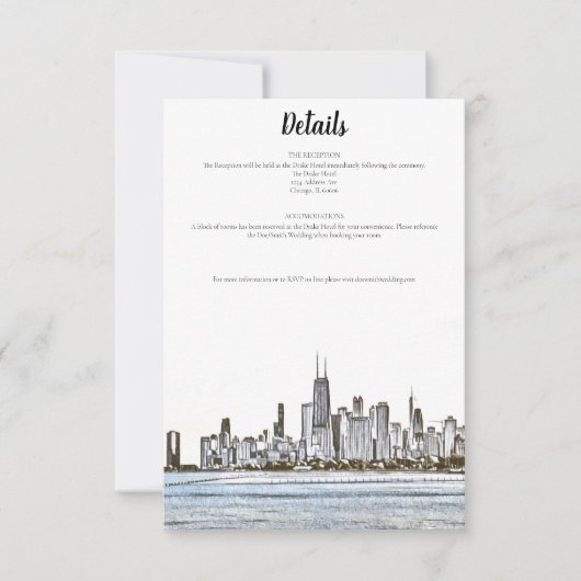 Carte de détails de la skyline de Chicago (Devant)