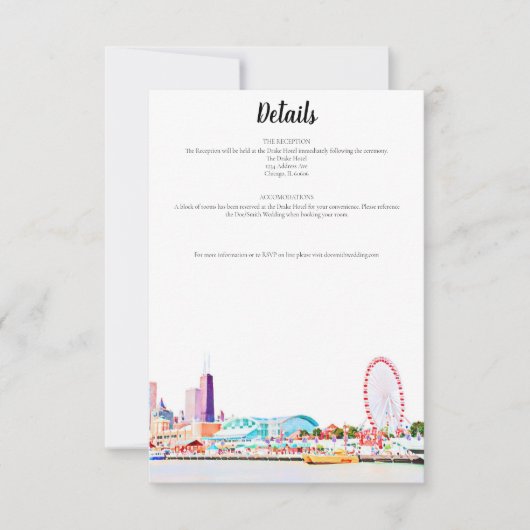 Carte de détails de la skyline de Chicago (Devant)