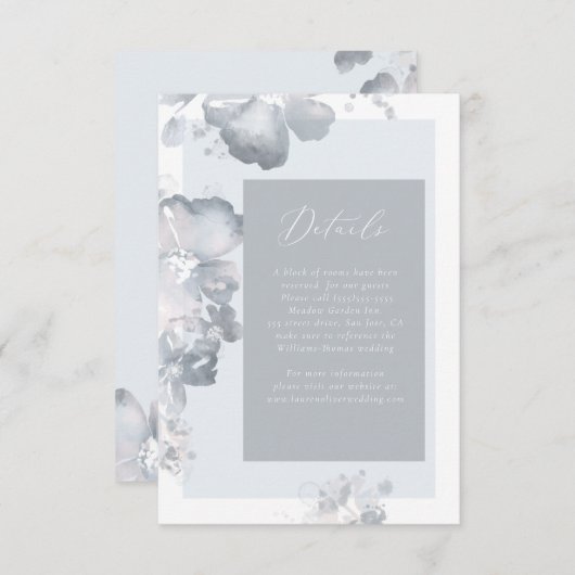 Carte de détails de l'aquarelle Romance (Devant / Derrière)