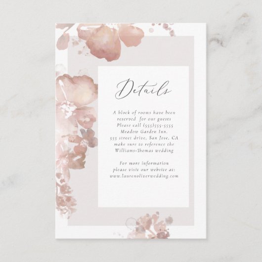 Carte de détails de l'aquarelle Romance (Devant)