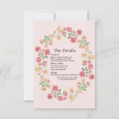 Carte de détails de l'aquarelle rose Boho (Devant)