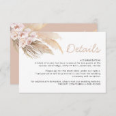 Carte de détails de l'herbe des Pampas (Devant / Derrière)