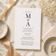 Carte de détails de luxe minimale avec monogramme 